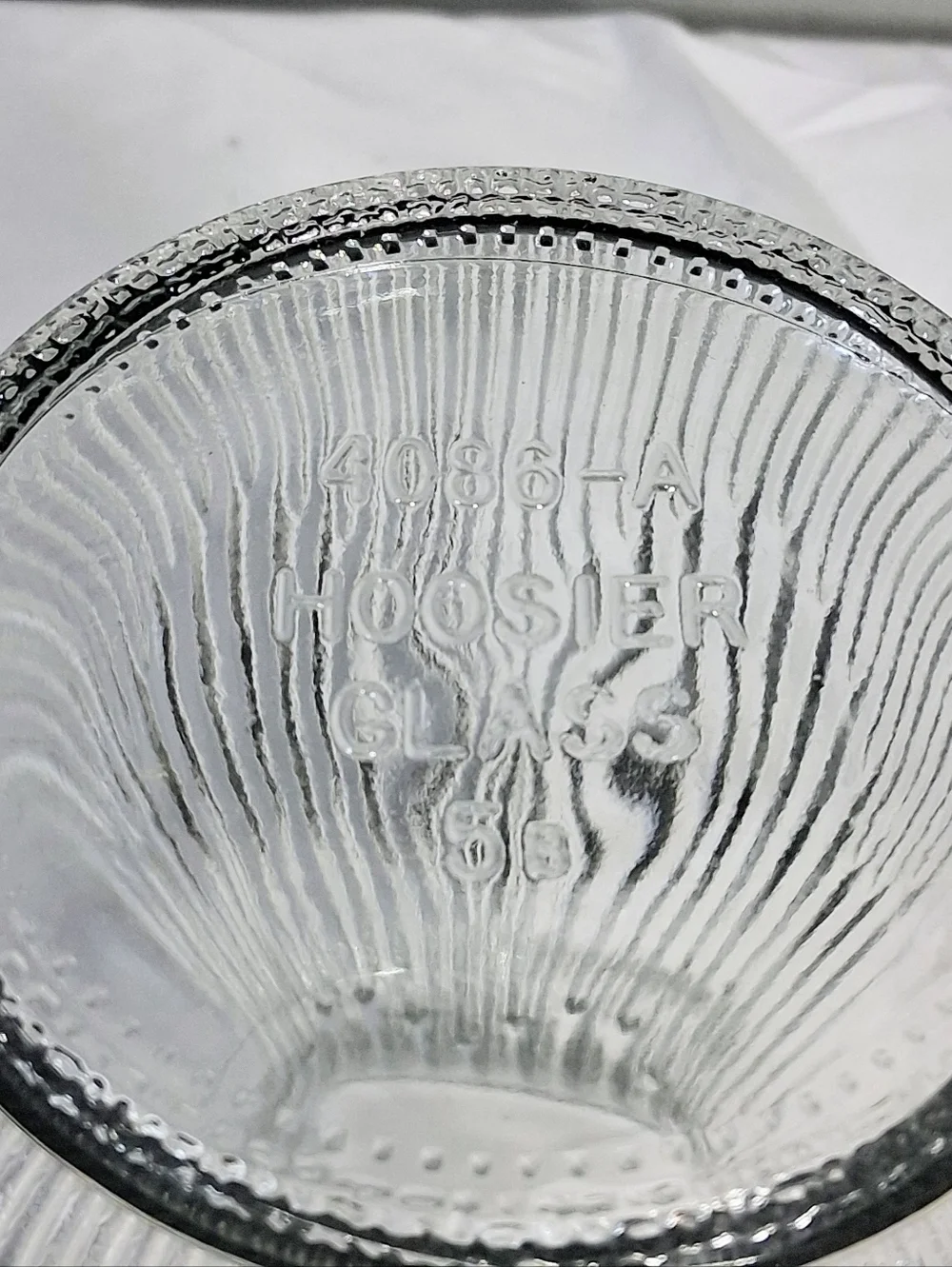 1950's Era Hoosier Glass Vintage Engraved Swirl Vase